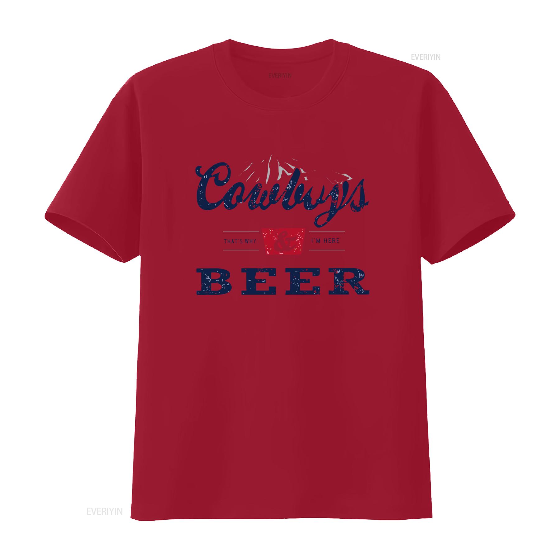 

Cowboys and Beer T Shirt Women Vintage Western Rodeo Funny Country Music Party Cowboy Tops vintage Washed fashion S