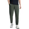 Fila Solid Color Outdoor Casual Mid Waist Straight Leg Elastic Drawstring Knit Sports Pants Men Bottoms Pine-Green A11M431608F-GN