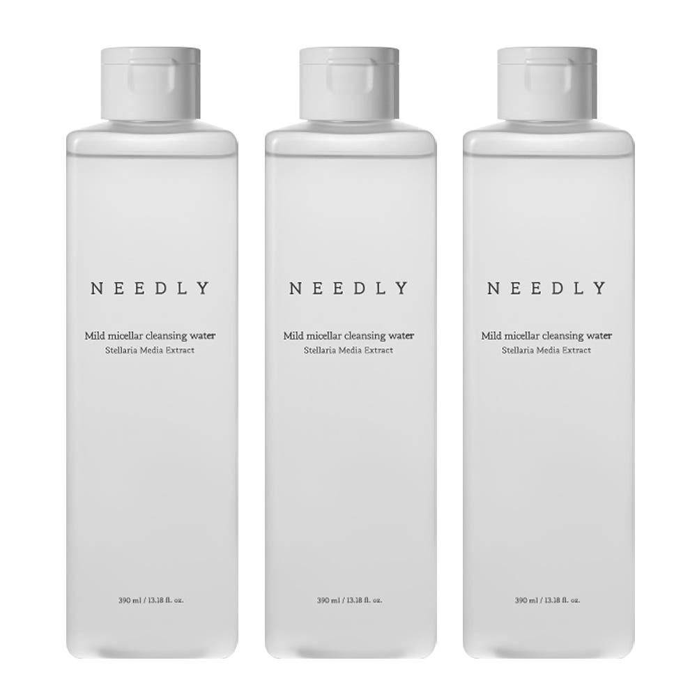 

NEEDLY Mild Micellar Cleansing Water Gentle Low pH Facial Cleanser 390ml Triple Pack