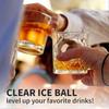 Forma de Gelo Transparente para Whiskey - Fabricador de Bolas de Gelo de 2 Polegadas, Silicone Livre de BPA, Perfeita para Drinks Old Fashioned de Bourbon