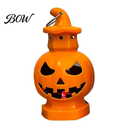 Portable Halloween Hand Lantern Castle Pumpkin Lantern, Handheld Glowing Jack O Warm White LED for Kids, Spooky Party Decoration Prop, Night Light Toy