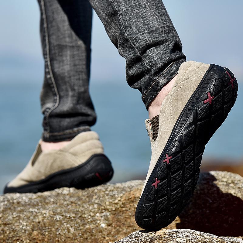 38-48 Casual Men's Shoes Retro British Style Leather Large Size Two-layer Pork Skin Driving Car Shoes