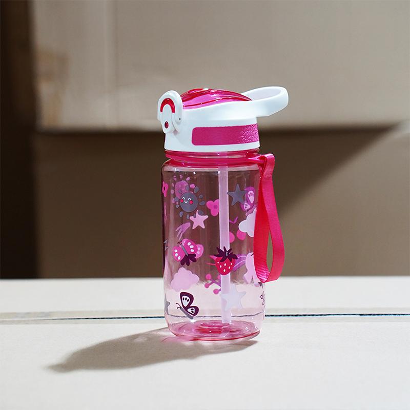 

600 мл Креативная мультяшная детская чашка-непроливайка, бутылки для воды с соломинками и крышками, портативные чашки для напитков для малышей розы красного
