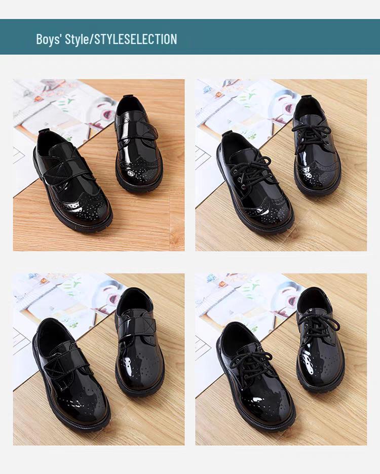 Children's Stage Performance Leather Shoes: Princess, Page Boy, Hosting, Choir Options In Red, White, Black.