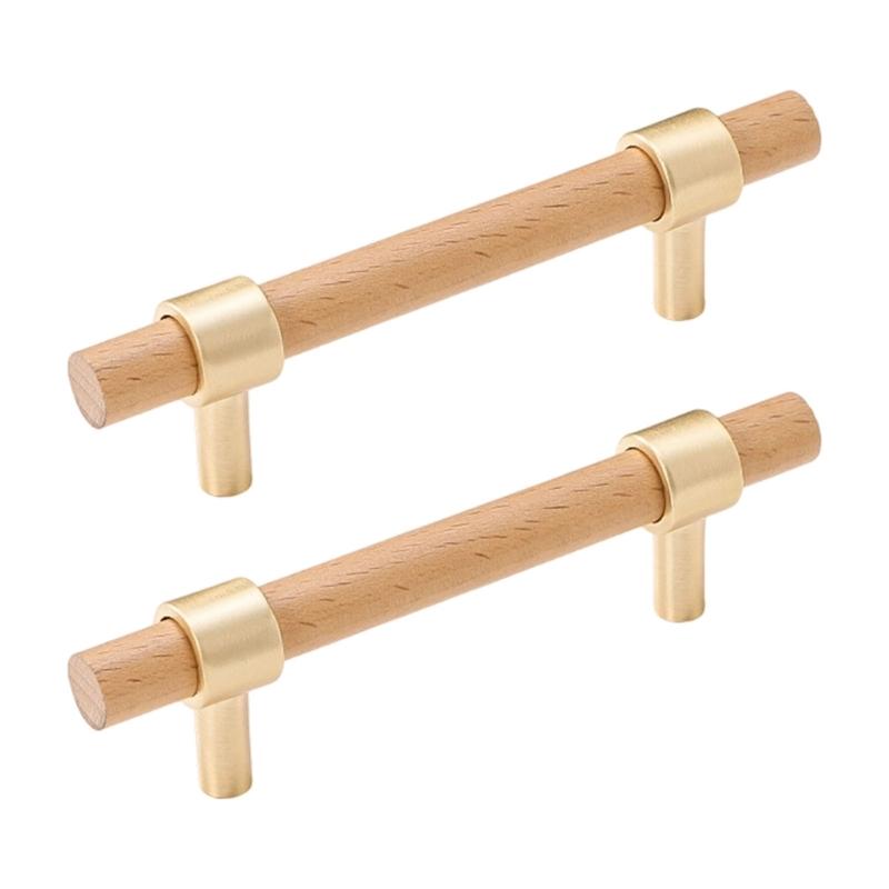 1pair Cabinet Pull Wooden Dressers Knob Simple Drawer Pulls Handles Kitchen Bedroom Furniture Hardware Enduring