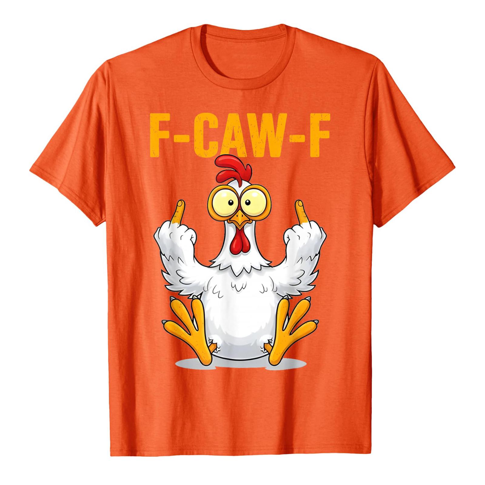 

Смешная футболка с петухом, кукарекающим F-Caw-F, и каламбуром L шафрановый