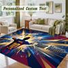 Crystal Velvet Square Rug Custom NameLionel Messi Pattern Non Slip Home Floor Decor Rug