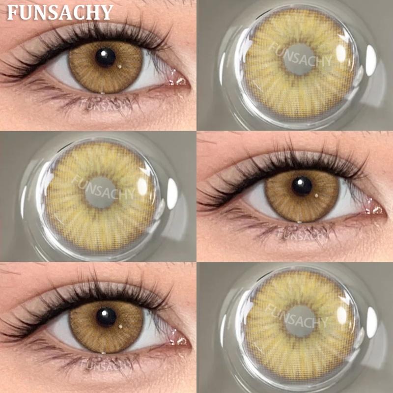FUNSACHY 1 Pair Blue Natural Colored Eye Lenses Gray Fashion Lenses Brown Eye Lens Green High Quality Cosmetics Color Contacts