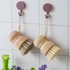 Natural Sisal Multi-Purpose Kitchen Brush for Dishes, Fruits, and Vegetables - Solid Wood Handle