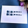 Sparkly Blue Rhinestone Handmade Removable Toe Nails - Glitter Finish