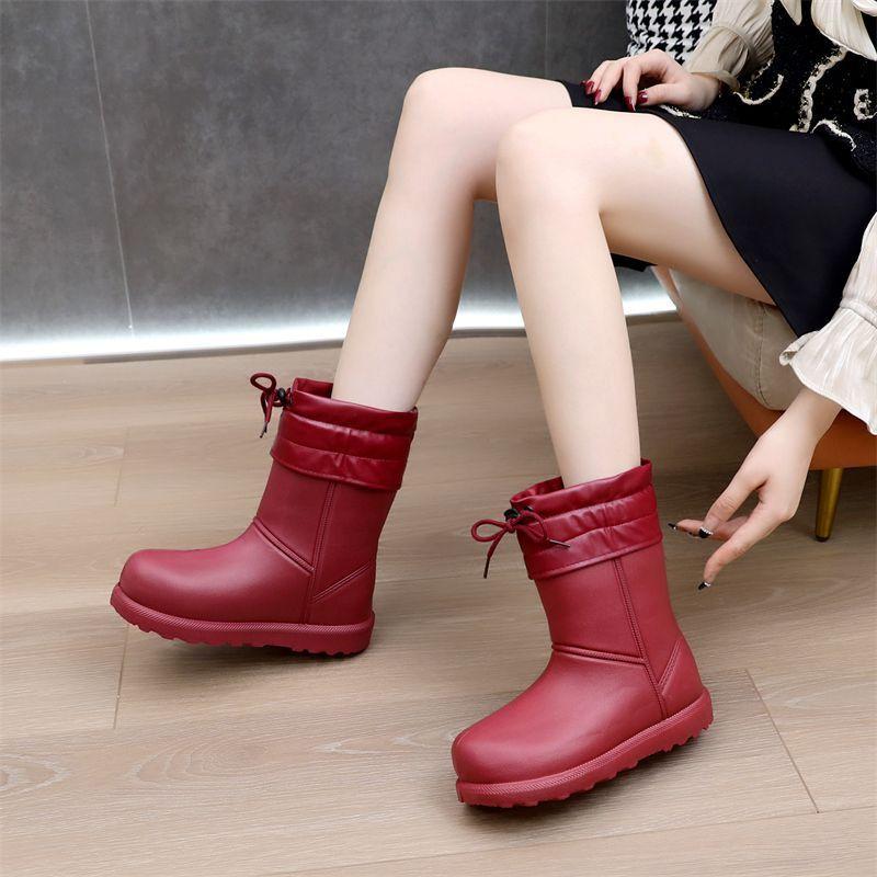 

Женские и мужские теплые уличные короткие ботинки Зимние водонепроницаемые сноубутсы Нескользящие средней высоты с утолщенной и плюшевой подкладкой 36