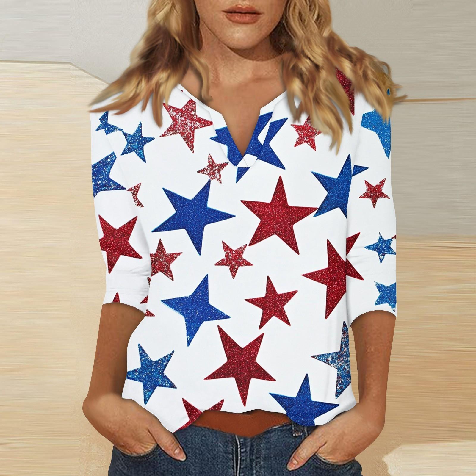 

Женская футболка с воротником-стойкой и рукавами 3/4 с принтом M белый