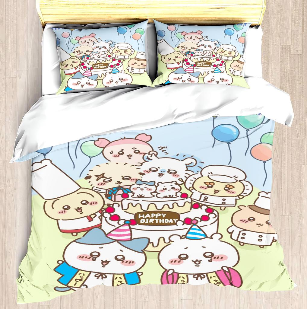 CHIIKAWA Sada povlaků na peřinu Miniso-Moderní potisk Domov Dětský pokoj Společná značka Periferie Matrace Lůžkoviny Sada 3 kusy