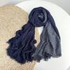Japanese Batik Navy Blue Scarf Female Polka Dot Triangle Pentagram Double Jacquard Shawl