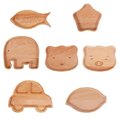 Dessert Plate Wooden Snack Tray for Creative Baby Food Plate Snack Serving Plate