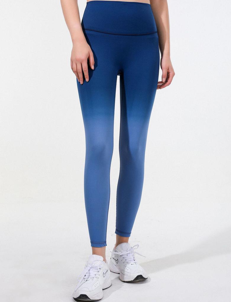 Nude Feeling Gradient High Waist Yoga Pants for Women - Tummy Control, Butt Lift, Double-Brushed Fitness Leggings