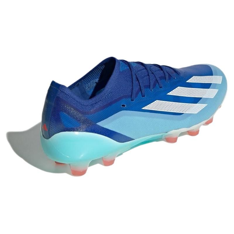 Adidas X Crazyfast.1 Round Toe Slip-On HG (Rubber Short Studs) Non-Slip Durable Football Shoes Men Football Shoes White Blue IE4204