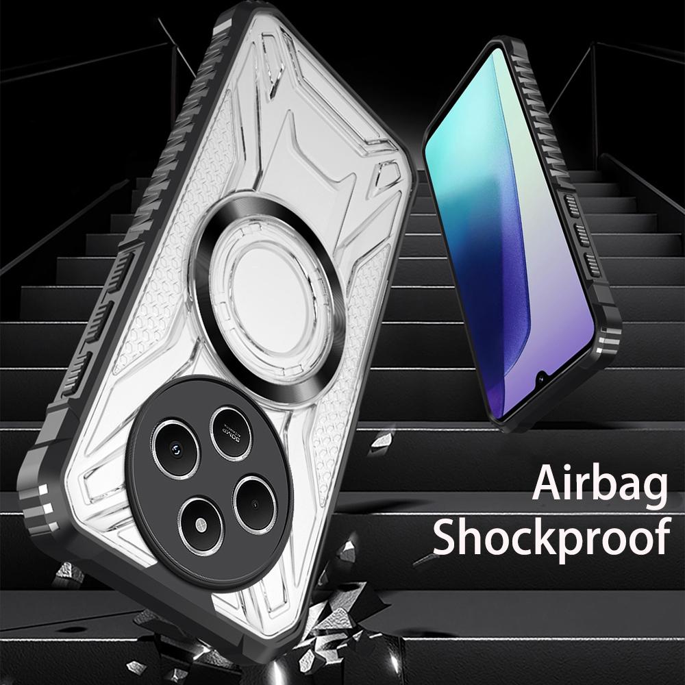 KEYSION Transparent Magnetic Case for HONOR X9c 5G Silicone+PC Heavy Duty Shockproof Phone Cover for Huawei Honor Magic 7 Lite 5G