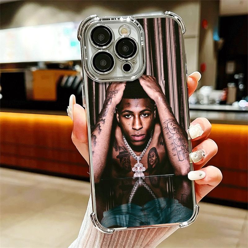 

Rapper YoungBoy Plating Phone Case For Iphone 16 17 Pro Max Air 16E 14 15 Plus 12 13 Mini Anti-Fall Airabag Cover iPhone 17 Pro