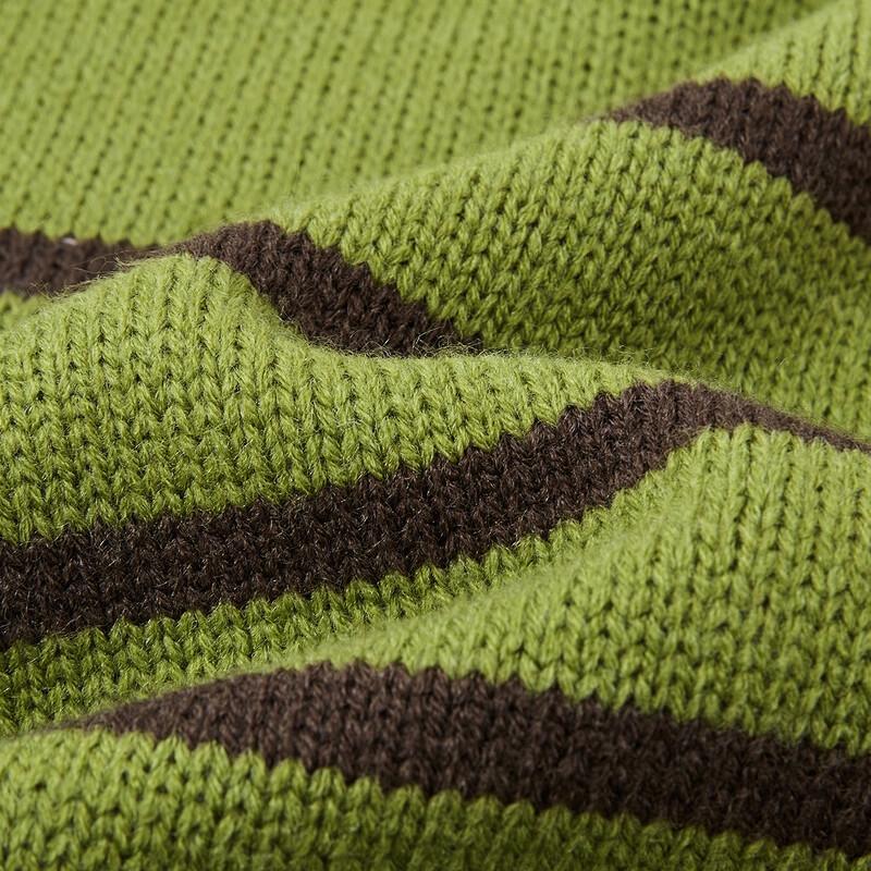 Women's Lamb Wool Blend Striped Knit Sweater