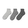 Quarter-length Socks 3P Mono-tone Multi