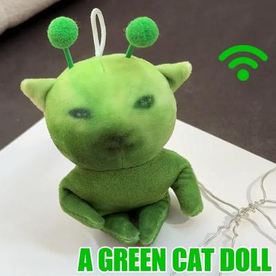 Deformable Green Alien Cat Plush Toy Poseable Bag Charm  Anime Fans Gifts