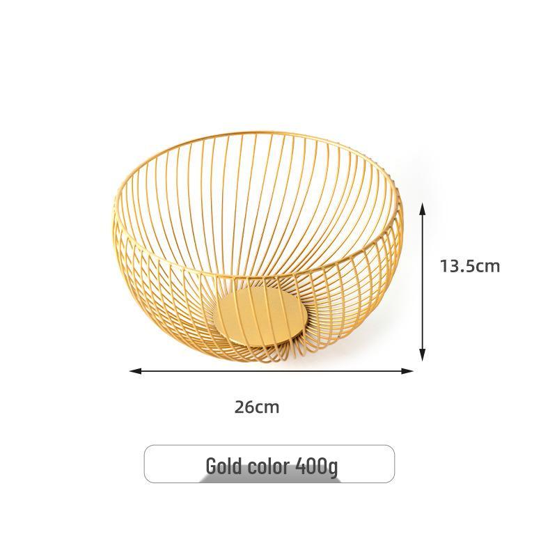 Modern Simple Iron Art Fruit Basket - Creative Hollow Design for Home Living Room Storage