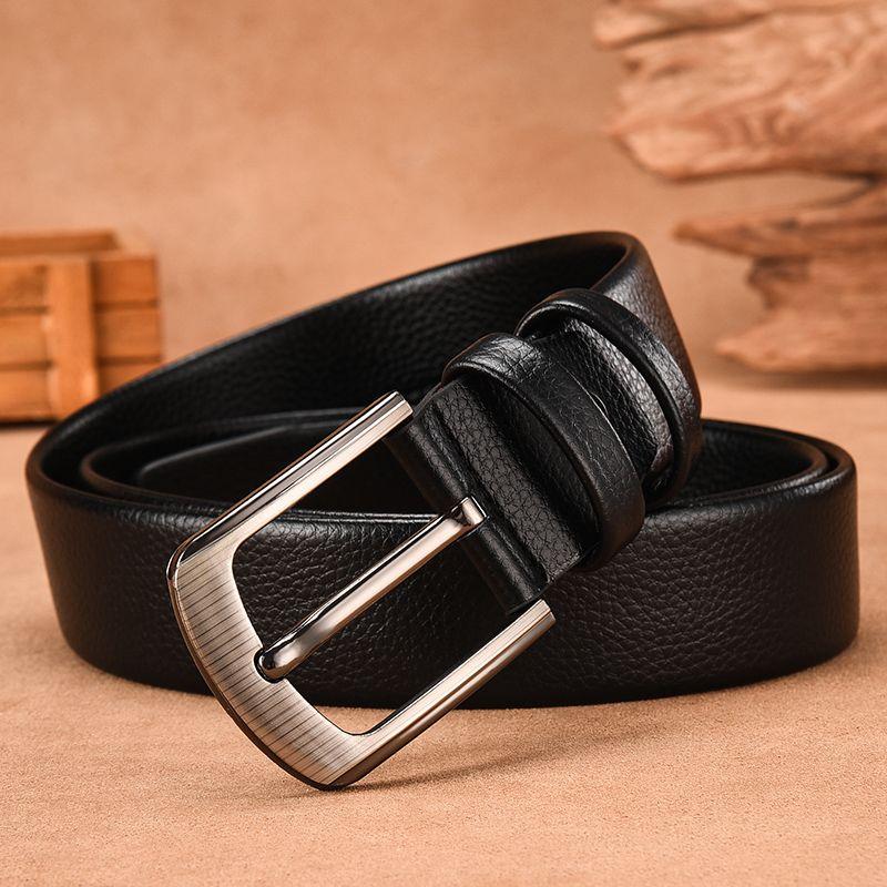 Male Genuine Leather Belts for Men's High Quality Luxury Pin Buckle Jeans Cowskin Casual Belt Business Cowboy Waistband