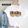 European Leopard Print Mom TShirt Korean Version ShortSleeved Base Shirt Fashion Creative Family Clothing for Women