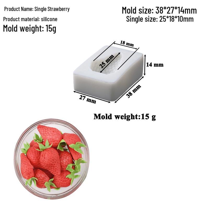 6-Cavity Raspberry Strawberry Fruit Mousse Silicone Cake Molds by Loochu