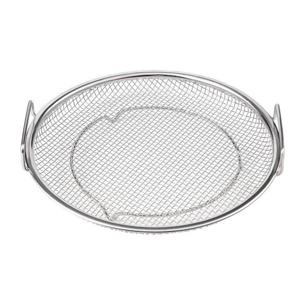 Suport de scurgere a uleiului de prăjit Instrument de filtru din oțel inoxidabil pentru alimente prăjite rotund 22 cm cu mâner