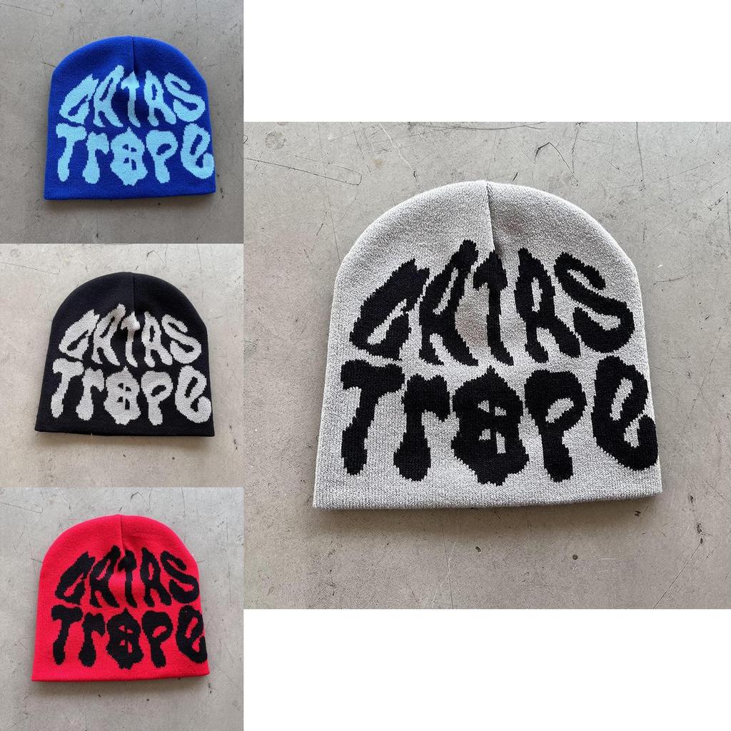 Unisex Knitted Cold Weather Hat With Letter Pattern For Outdoor Activities