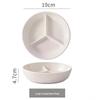 Round Ceramic 3-Compartment Plate for Snacks and Meal Prep
