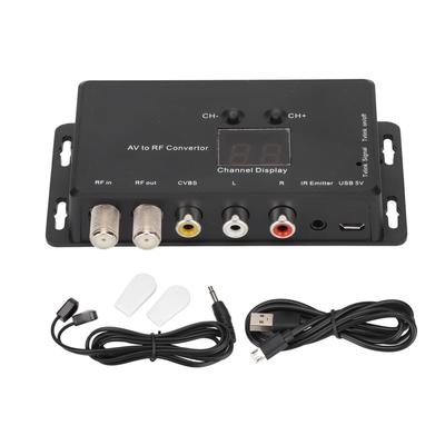 Modulador de Enlace de TV Soporte Ajustable Convertidor PAL NTSC AV a RF para Decodificadores y Fuentes A V