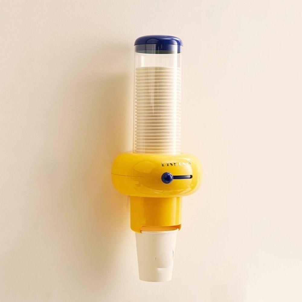 Wall Mounted Automatic Cup Dispenser Plastic Paper Cup Storage Rack Visible Cup Extractor Kitchen