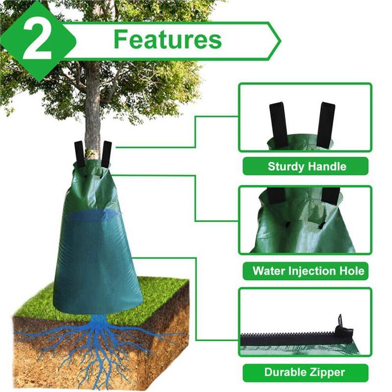 A27F-Tree Watering Bag-2 Pack 20 Gallon-Zipper Closure Automatic Irrigation System For Plants Trees Release