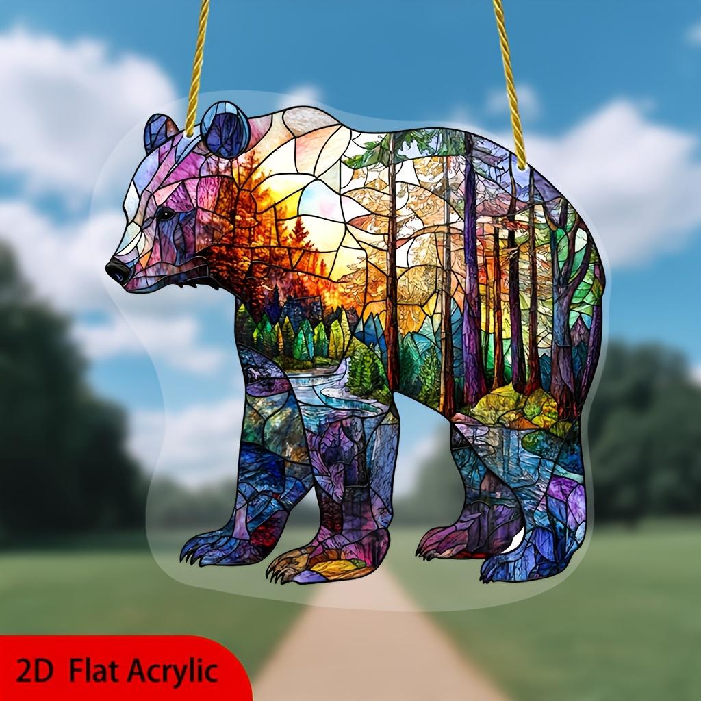 2D Flat Acrylic Bear Decoration, No Need for Batteries/electricity, Unique Indoor/outdoor Decoration, Multi-purpose Traditional Style,