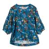 Sommer Damenbekleidung Ethnisch bedruckte Baumwollleinenbluse Top Rundhalsausschnitt Siebenviertelärmel T-Shirts