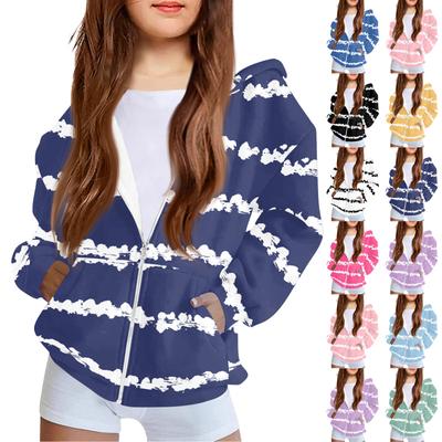 Kinder Mode Bedrucktes Langarm Kapuzensweatshirt Mädchen Hoodie Jacke