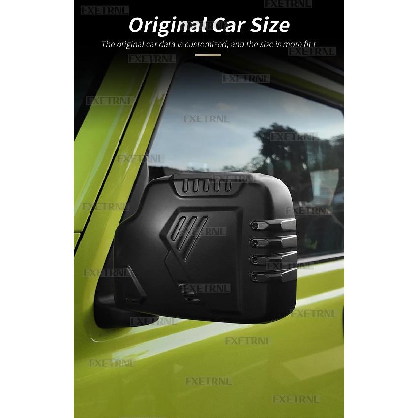 For Suzuki Jimny JB64 JB74 2018 2019 2020 2021 2022 2023 2024 2025 Matte black Car Rearview Mirror Trim Cover LHD RHD ABS 1Pair