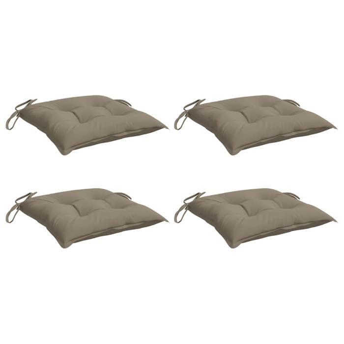 VidaXL Lot de 4 Coussins de Chaise, Galette de Siège avec Jeux de Cordes, Coussin d'Extérieur Imperméable, Taupe 40x40x7 cm 361475