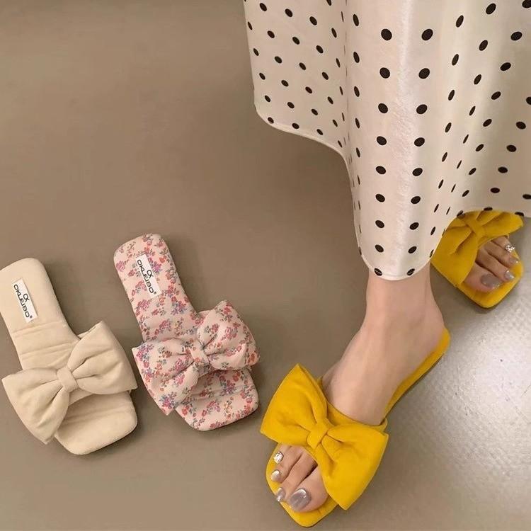 Fashion Women'S Fashion Slipper Casual Solid Crystal Roman Flat Slippers Sandals Shoes Women'S Outdoor Beach Sandals