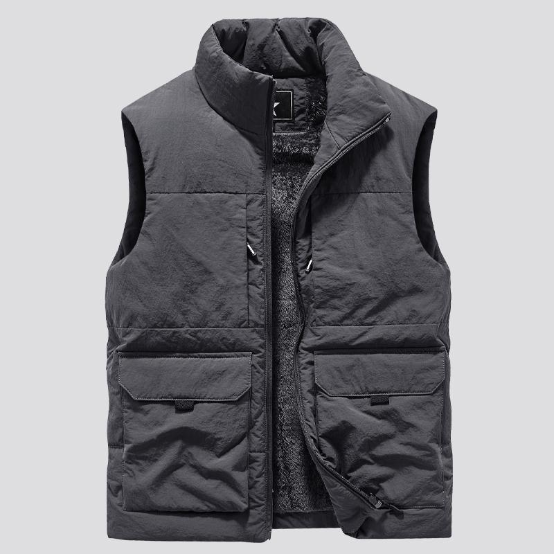 Men's Multi-Pocket Clothing Winter Vest Jackets Sleeveless Coat Fashion Large Size 6XL Male Warm Waistcoat Fleece Vest