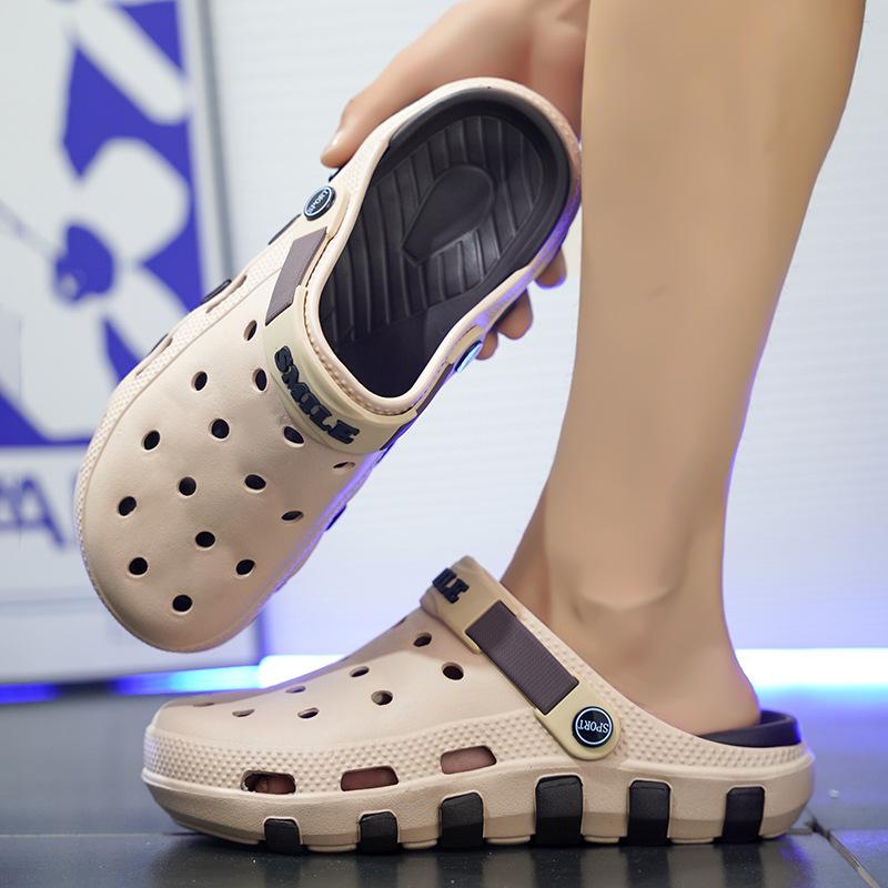 

Летние новые сандалии мужские дырочные туфли мужская дорожная сумка головные сандалии пляжная обувь повседневные сандалии мужские пара 36 хаки