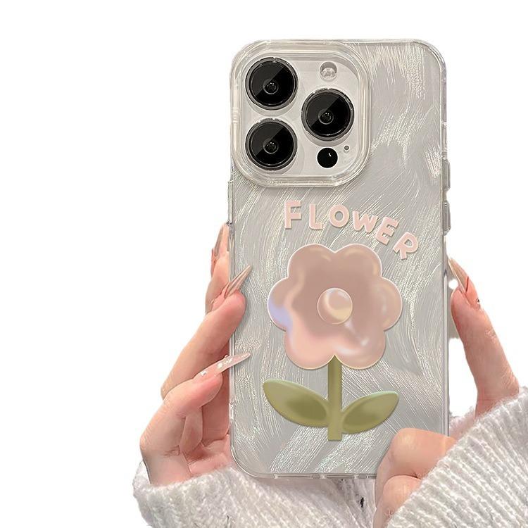 

Подходит для iPhone14 Apple 15 Мобильный чехол 13pro Розовый тюльпан 12 Перо Пряжа IMD Все включено 11 Продвинутый сенсор iPhone SE (2nd Generation)