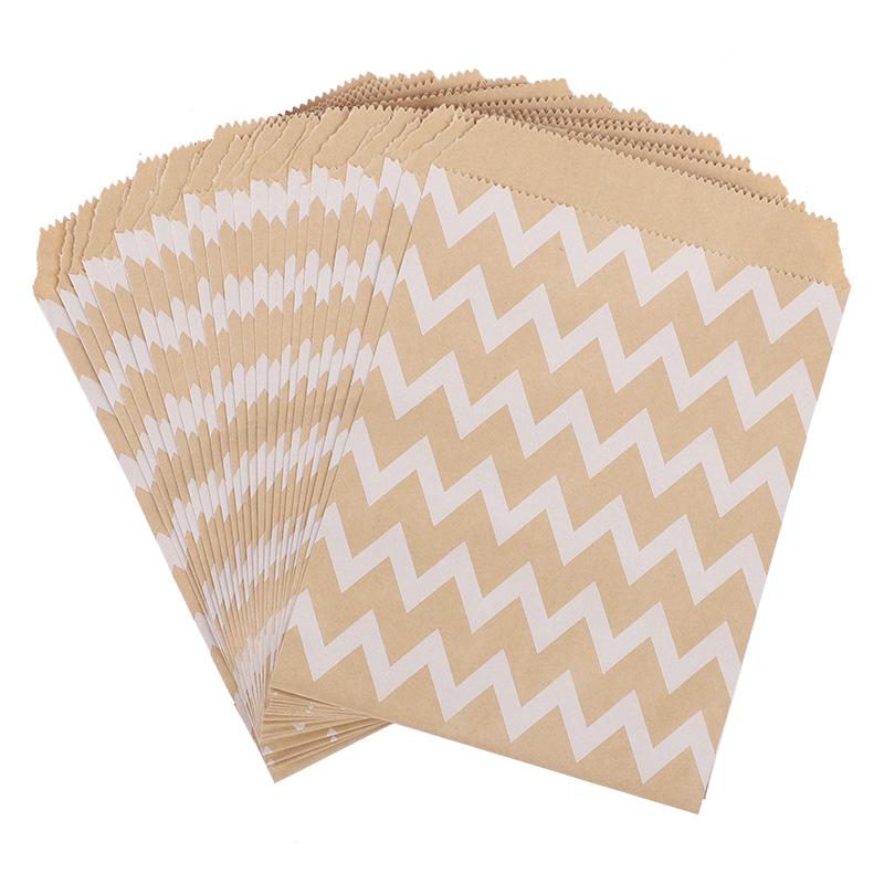25/50pcs 13x18cm Kraft Paper Candy Cookie Bags Wedding Favors Thank You Gift Packing Bag For Guest Birthday Party Decor Supplies