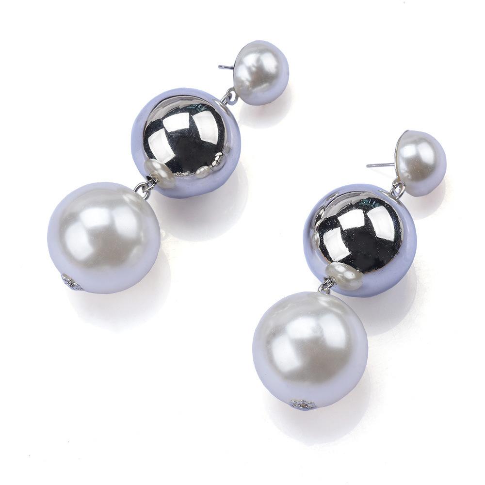 Летние новые серьги из искусственного жемчуга, серьги женские модные, инс, интернет-знаменитость, многослойные серьги с круглыми бусинами CCB