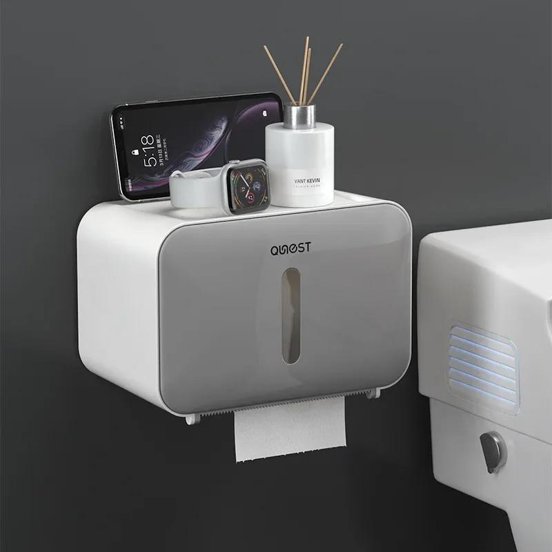 1pcs Toilet Tissue Box Toilet Paper Rack Wall-mounted Bathroom Paper Roll Tube Toilet Paper Boxes