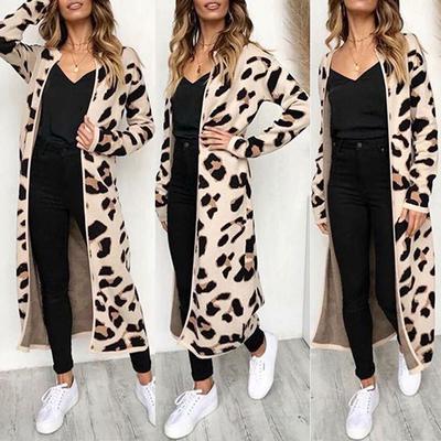 leopard print cardigan coat