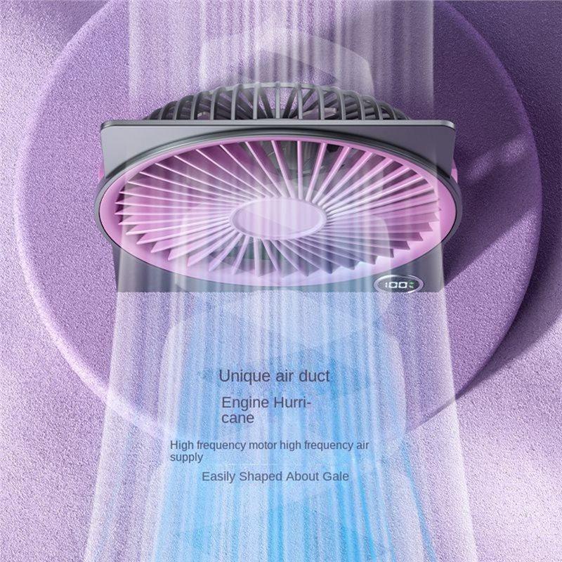 Summer Dormitory Office Desktop Fan Ultra-Thin Digital Display Strong Wind Portable Silent Card Style Small Fan